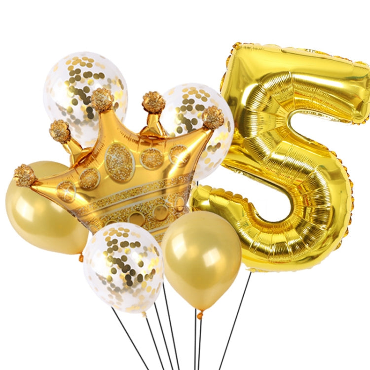 2 pezzi compleanno bambino bambini corona dorata pellicola in alluminio numero palloncino set decorazione scena di matrimonio