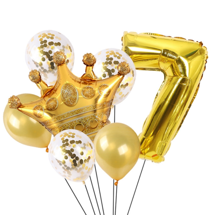 2 pezzi compleanno bambino bambini corona dorata pellicola in alluminio numero palloncino set decorazione scena di matrimonio