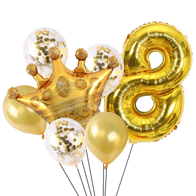 2 pezzi compleanno bambino bambini corona dorata pellicola in alluminio numero palloncino set decorazione scena di matrimonio