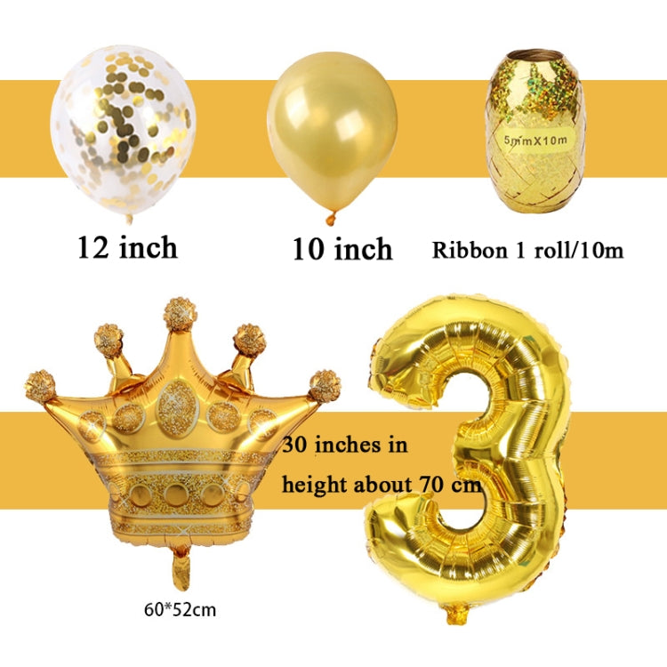 2 pezzi compleanno bambino bambini corona dorata pellicola in alluminio numero palloncino set decorazione scena di matrimonio