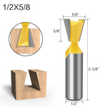 Fresa piccola per incisione su legno con fresa a coda di rondine da 1/2 manico, specifica:, 1/2x5/8mm, 1/2x3/4mm, 1/2x1/4mm, 1/2x3/8mm, 1/2x1/2mm, 5 PCS/Set