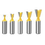Fresa piccola per incisione su legno con fresa a coda di rondine da 1/2 manico, specifica:, 1/2x5/8mm, 1/2x3/4mm, 1/2x1/4mm, 1/2x3/8mm, 1/2x1/2mm, 5 PCS/Set