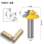 Fresa per macchina per incisione del legno Coltello per giunzione a 45 gradi, 1/2x1-3/8mm, 1/2x2mm, 1/2x2-3/4mm, 12x1-3/8mm, 12x2mm, 12x2-3/4mm, 1/2mm Handle 3PCS/Set, 12mm Handle 3PCS/Set