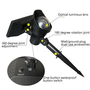 Lampada solare da esterno rotante RGB IP55 6V 0,3W