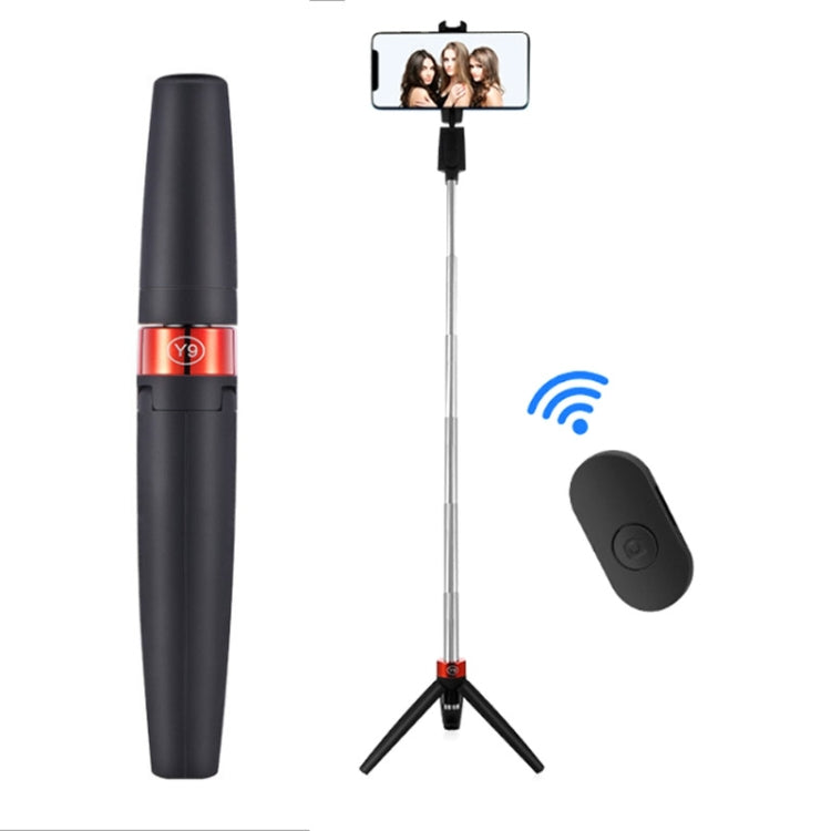 Bastone selfie Bluetooth Y9 Bastone selfie con treppiede per trasmissione video integrato, Black, White