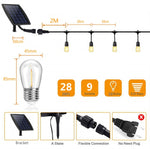 10 in 1 lampadina solare per esterni lampada a stringa luce solare da giardino impermeabile