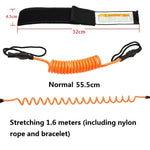 Corda da mano di sicurezza per bodyboard da surf Corda da traino per pagaia per tavola da surf in TPU, lunghezza dopo l'allungamento: 1,6 m, Safety Hand Rope(Clear Blue), Safety Hand Rope(Orange), Safety Hand Rope(Yellow), Safety Hand Rope(Black)      ...
