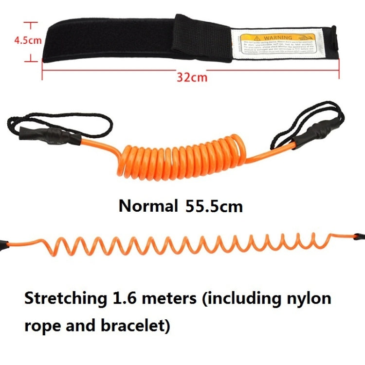 Corda da mano di sicurezza per bodyboard da surf Corda da traino per pagaia per tavola da surf in TPU, lunghezza dopo l'allungamento: 1,6 m, Safety Hand Rope(Clear Blue), Safety Hand Rope(Orange), Safety Hand Rope(Yellow), Safety Hand Rope(Black)      ...