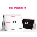 2 PCS 3-in-1 Riflettente Bordo Bianco + Nero + Argento A4 Cartone Pieghevole Diffusore di Luce, 3-in-1 A4 Cardboard
