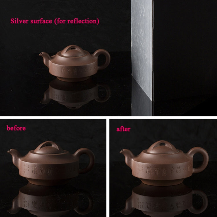 2 PCS 3-in-1 Riflettente Bordo Bianco + Nero + Argento A4 Cartone Pieghevole Diffusore di Luce, 3-in-1 A4 Cardboard