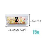 Borsa per la conservazione degli alimenti in PEVA satinato traslucido Borsa per la conservazione degli alimenti per frigorifero Borsa per alimenti autosigillante, 5 PCS / Set(NO.1x5), 5 PCS / Set(NO.2x5), 6 PCS / Set(NO.1x4+NO.2x2)                     ...