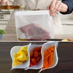 Borsa per la conservazione degli alimenti in PEVA satinato traslucido Borsa per la conservazione degli alimenti per frigorifero Borsa per alimenti autosigillante, 5 PCS / Set(NO.1x5), 5 PCS / Set(NO.2x5), 6 PCS / Set(NO.1x4+NO.2x2)                     ...
