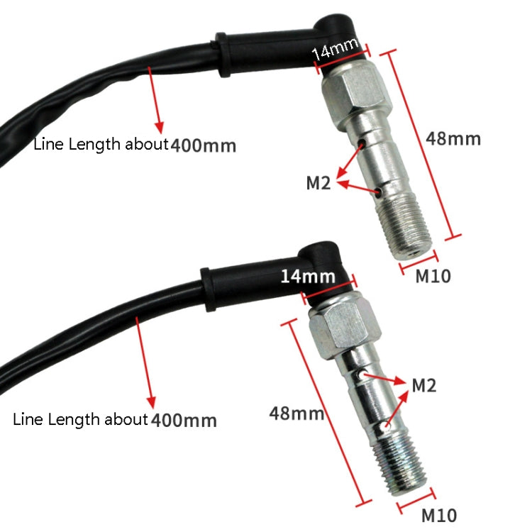 Accessori moto Pastiglia freno a disco Interruttore freno idraulico M10 Interruttore freno idraulico a doppio foro, M10 x 1.25mm, M10 x 1.00mm