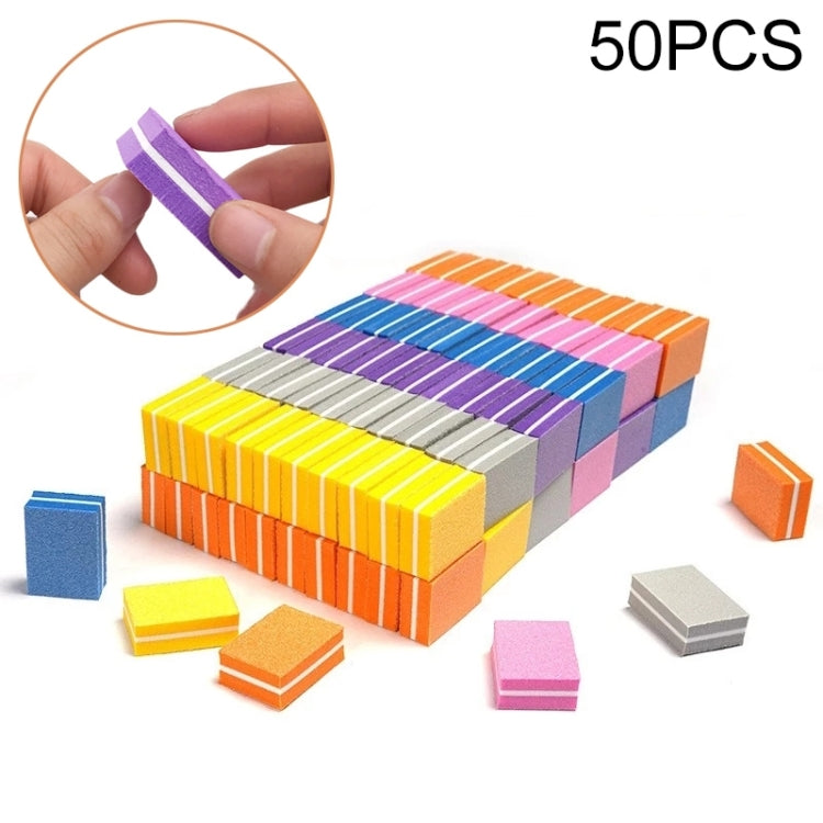 50 pezzi 35x25x10mm EVA piccola lima per unghie in spugna quadrata consegna colore casuale