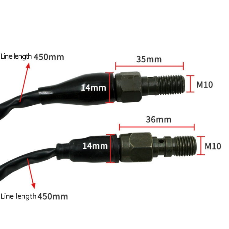 Linea di interruttori idraulici per freni a disco modificati per moto da 2 pezzi, M10 x 1.25mm Square Plug, M10 x 1.25mm Plug