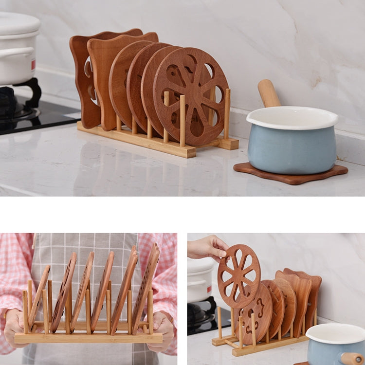 4 pezzi multiuso ciotola portadisco scolapiatti da cucina rack di stoccaggio per stoviglie in bambù, 2 Grid, 4 Grid, 7 Grid, 8 Grid
