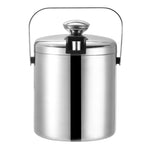 Secchiello per il ghiaccio in acciaio inossidabile 304 Botte per vino da birra a doppio strato con barra cava con clip per ghiaccio, capacità: 1,3 l, 1.3L With Ice Clip