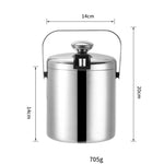 Secchiello per il ghiaccio in acciaio inossidabile 304 Botte per vino da birra a doppio strato con barra cava con clip per ghiaccio, capacità: 1,3 l, 1.3L With Ice Clip