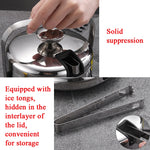 Secchiello per il ghiaccio in acciaio inossidabile 304 Botte per vino da birra a doppio strato con barra cava con clip per ghiaccio, capacità: 1,3 l, 1.3L With Ice Clip