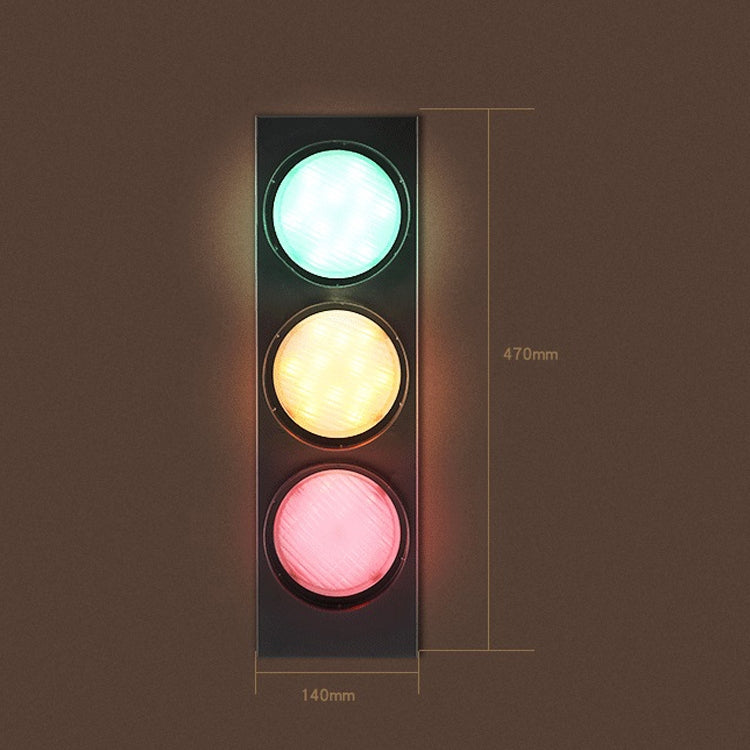Lampada da parete per interni a LED in vetro tecnico in ferro battuto con semaforo per ristorante retro bar, 5W x 3