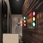 Lampada da parete per interni a LED in vetro tecnico in ferro battuto con semaforo per ristorante retro bar, 5W x 3