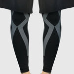 Un paio di ginocchiere sportive HX022, compressione elastica, protezione per cosce e polpacci, basket all'aperto, calcio, equitazione, M (Black / Gray), L  (Black / Gray), XL  (Black / Gray), M (Black / Green), L (Black / Green), XL (Black / Green)    ...