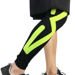 Un paio di ginocchiere sportive HX022, compressione elastica, protezione per cosce e polpacci, basket all'aperto, calcio, equitazione, M (Black / Gray), L  (Black / Gray), XL  (Black / Gray), M (Black / Green), L (Black / Green), XL (Black / Green)    ...