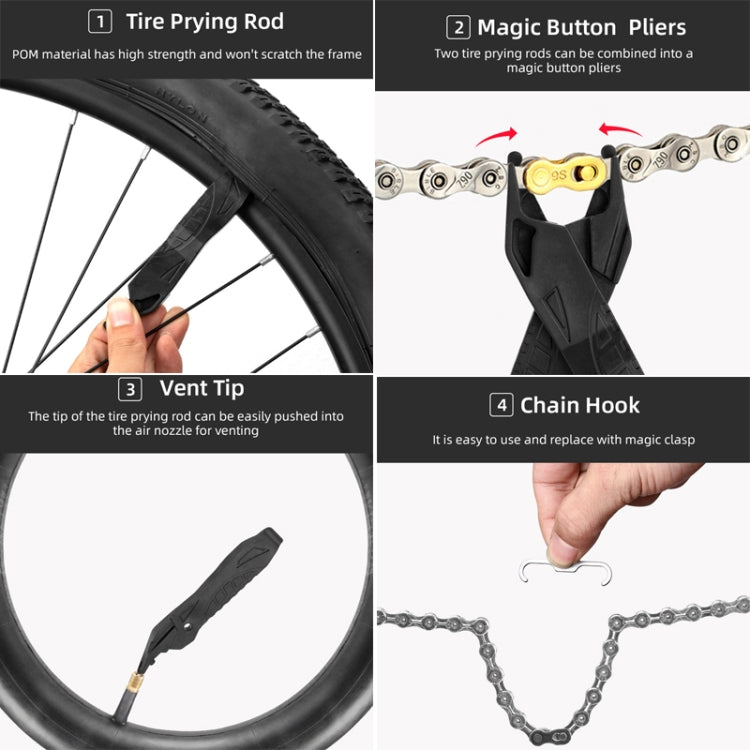 Mini bicicletta portatile asta per pneumatici riparazione multifunzione strumento di riparazione pneumatici per auto strumento a doppio scopo staccabile
