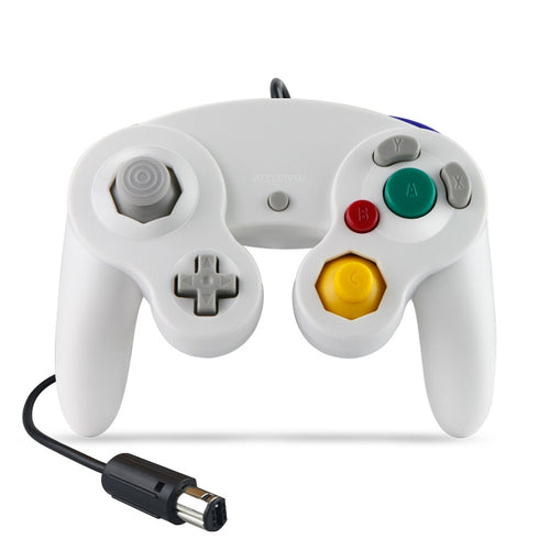 Controller di gioco cablato con controller vibrante a punto singolo da 2 pezzi per Nintendo NGC / Wii, White, Pink, Yellow, Red, Purple, Green, Blue, Black, Silver, Orange