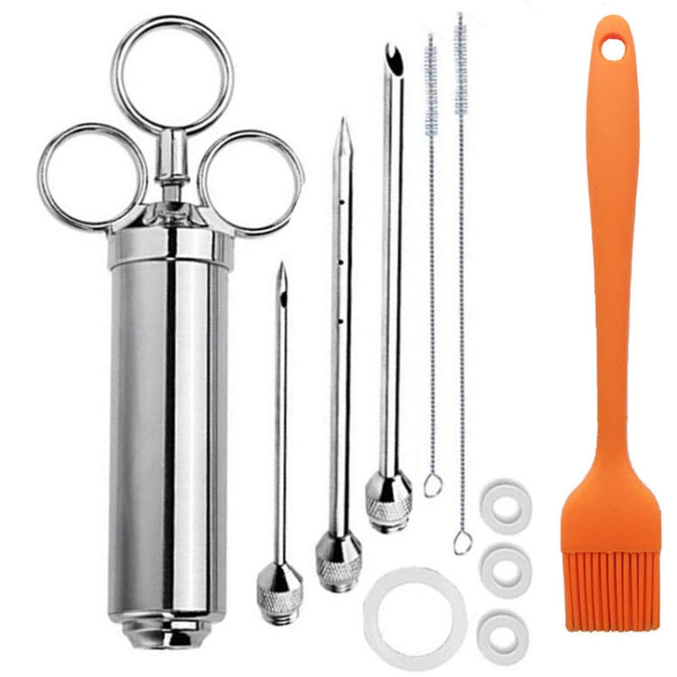 Set di aghi per tacchino con siringa per bistecca con condimento in acciaio inossidabile con spazzola in silicone per la pulizia, 11 in 1 (Red ), 11 in 1 (Black ), 11 in 1 (Blue), 11 in 1 (Green), 11 in 1 (Orange ), 11 in 1 (Yellow )                   ...
