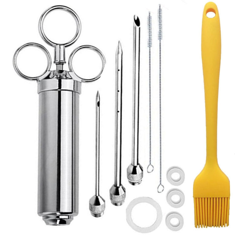 Set di aghi per tacchino con siringa per bistecca con condimento in acciaio inossidabile con spazzola in silicone per la pulizia, 11 in 1 (Red ), 11 in 1 (Black ), 11 in 1 (Blue), 11 in 1 (Green), 11 in 1 (Orange ), 11 in 1 (Yellow )                   ...