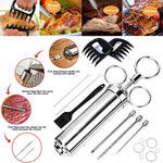 Set di aghi per tacchino con siringa per bistecca con condimento in acciaio inossidabile con spazzola in silicone per la pulizia, 11 in 1 (Red ), 11 in 1 (Black ), 11 in 1 (Blue), 11 in 1 (Green), 11 in 1 (Orange ), 11 in 1 (Yellow )                   ...