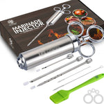 Set di aghi per tacchino con siringa per bistecca con condimento in acciaio inossidabile con spazzola in silicone per la pulizia, 11 in 1 (Red ), 11 in 1 (Black ), 11 in 1 (Blue), 11 in 1 (Green), 11 in 1 (Orange ), 11 in 1 (Yellow )                   ...
