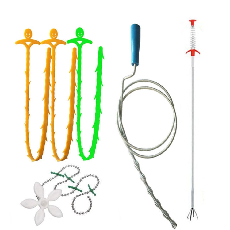 Kit draga per lavandino antiblocco per WC fognario con gancio per dragare per tubi da cucina, Stile:, 6 PCS/Set-1M, 6 PCS/Set-1.5M, 6 PCS/Set-3, 6 PCS/Set-4