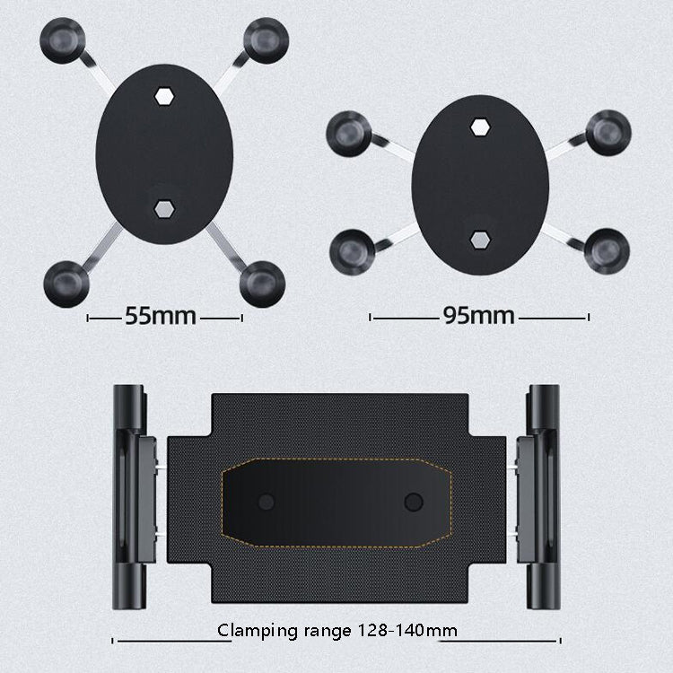 Staffa per telefono cellulare per autobus, camion, staffa per telefono cellulare per auto a ventosa, Folding Flat Back Clip
