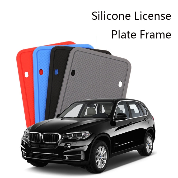 2 set telaio targa in silicone con vernice per auto impermeabile e antiruggine, US Black, US Gray, US Red, US Blue, Black, Gray, Red, Blue