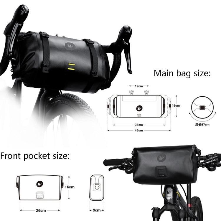 Rhinowalk X21998 Borsa da ciclismo per lunghe distanze, fuoristrada, impermeabile, di grande capacità, completamente impermeabile, da 12 litri, Rhinowalk X21998