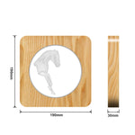 FS-A3762W Lampada da tavolo in legno 3D cavallo Lampada da notte per camera da letto, Horse