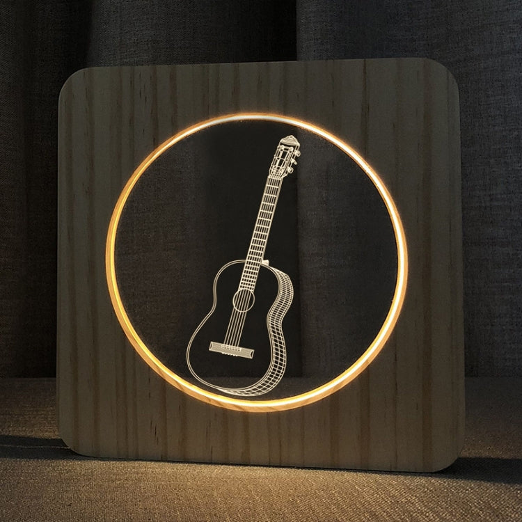 Luce notturna con struttura in legno massello per strumento musicale chitarra FS-A3272W, Guitar