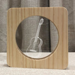 Luce notturna con struttura in legno massello per strumento musicale chitarra FS-A3272W, Guitar