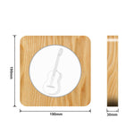 Luce notturna con struttura in legno massello per strumento musicale chitarra FS-A3272W, Guitar