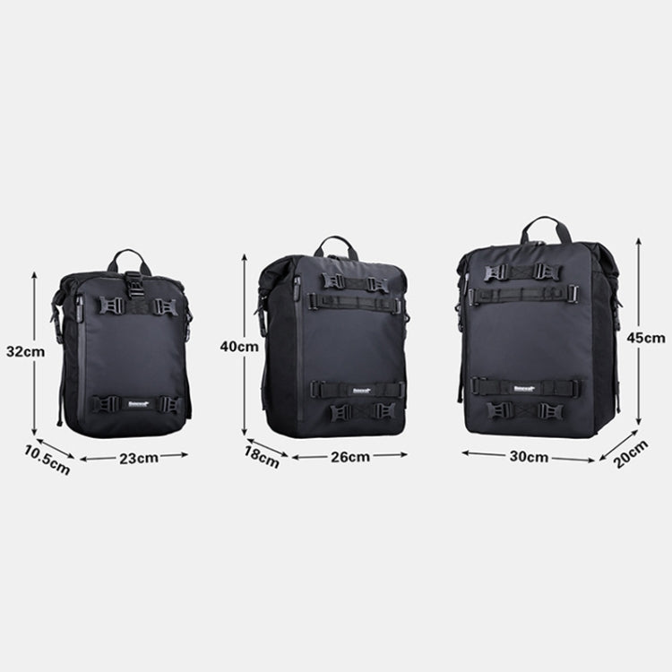 Borsa per sedile posteriore per moto multifunzione Rhinowalk. Borsa laterale combinata per ripiano posteriore, Black 10L, Yellow 10L, Black 20L, Yellow 20L, Black 30L, Yellow 30L