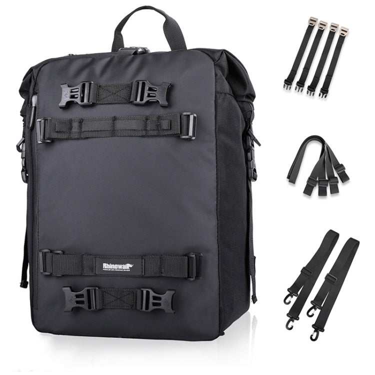 Borsa per sedile posteriore per moto multifunzione Rhinowalk. Borsa laterale combinata per ripiano posteriore, Black 10L, Yellow 10L, Black 20L, Yellow 20L, Black 30L, Yellow 30L