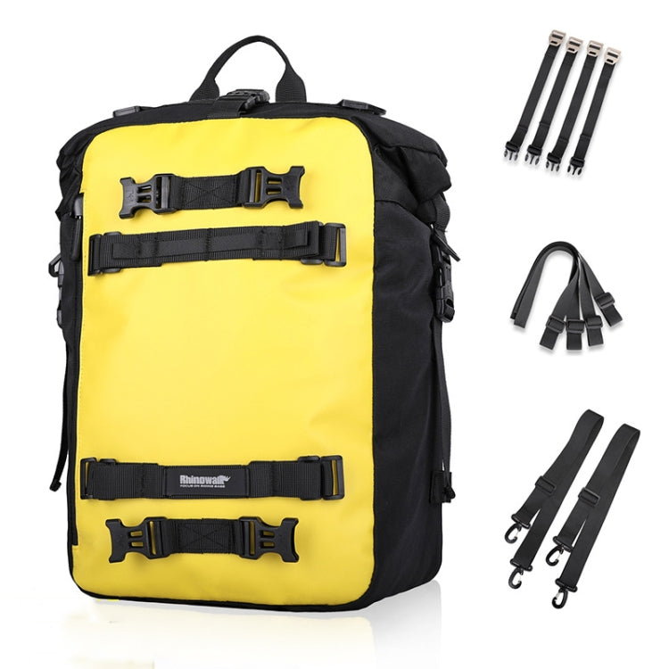 Borsa per sedile posteriore per moto multifunzione Rhinowalk. Borsa laterale combinata per ripiano posteriore, Black 10L, Yellow 10L, Black 20L, Yellow 20L, Black 30L, Yellow 30L