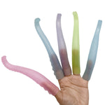 10 pezzi TPR plastica morbida polipo tentacoli copertura dito giocattoli burattino da dito scherzo complicato, consegna colore casuale, 10 PCS Octopus Tentacles