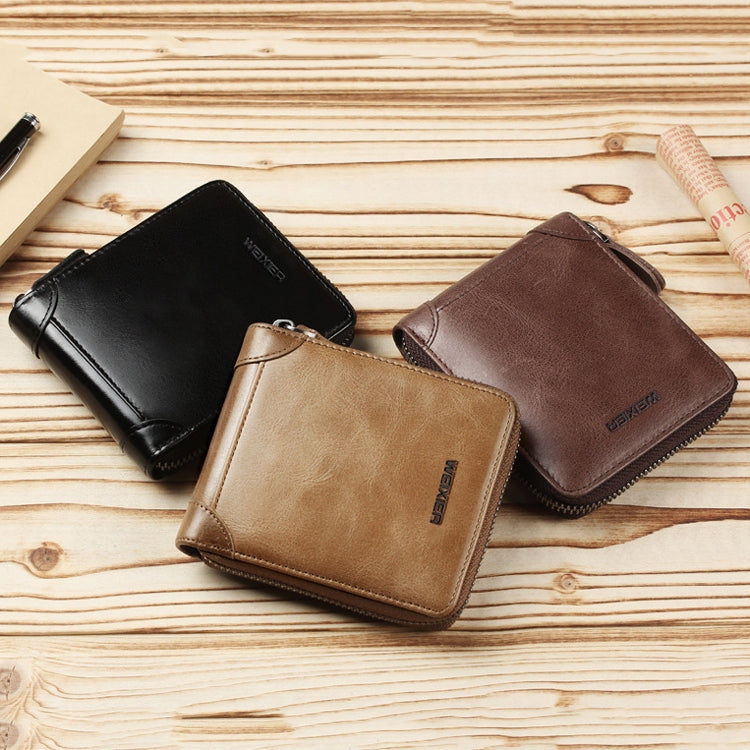 WEIXIER W98 Borsa da uomo con cerniera a portafoglio corto
