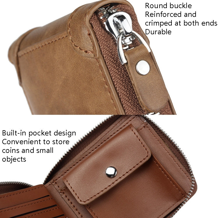 WEIXIER W98 Borsa da uomo con cerniera a portafoglio corto