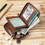 WEIXIER W98 Borsa da uomo con cerniera a portafoglio corto