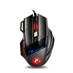 Mouse da gioco cablato IMICE X7 2400 DPI a 7 tasti con luce respiratoria colorata, lunghezza cavo: 1,8 m