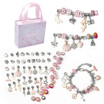 63 in 1 braccialetto a catena a mano per bambini con gioielli fatti a mano fai da te, 63 In 1(Pink)